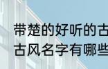 带楚的好听的古风名字 带楚的好听的古风名字有哪些