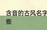 含音的古风名字 含音的古风名字有哪些